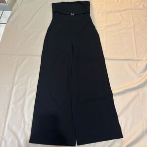 Madden Girl Black Strapless Wide-Leg Jumpsuit